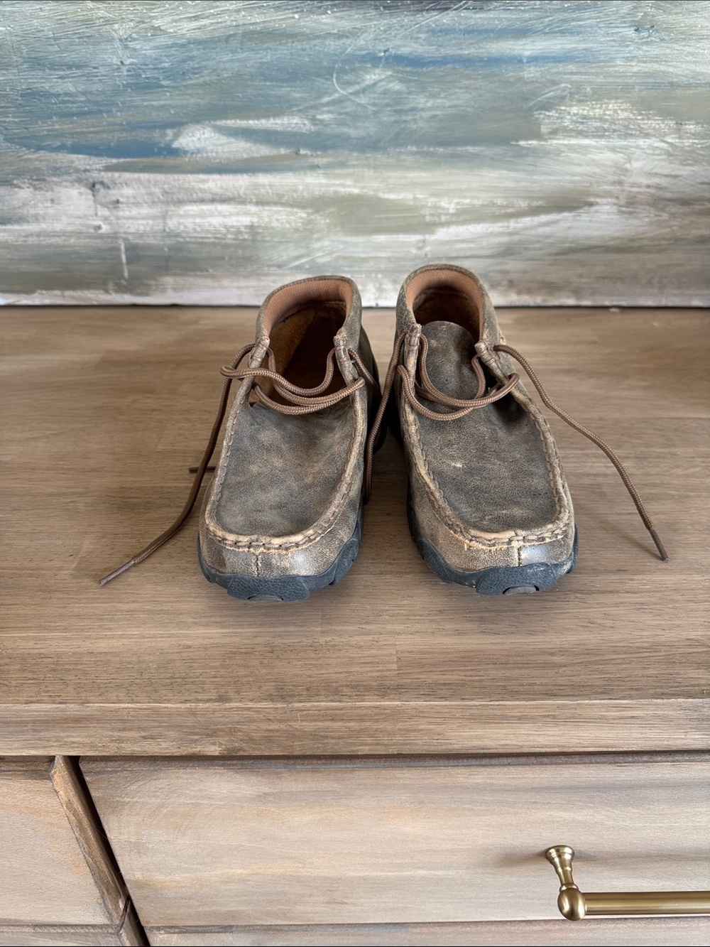 Twisted X Kids Tan Brown Leather Moc Toe Boots